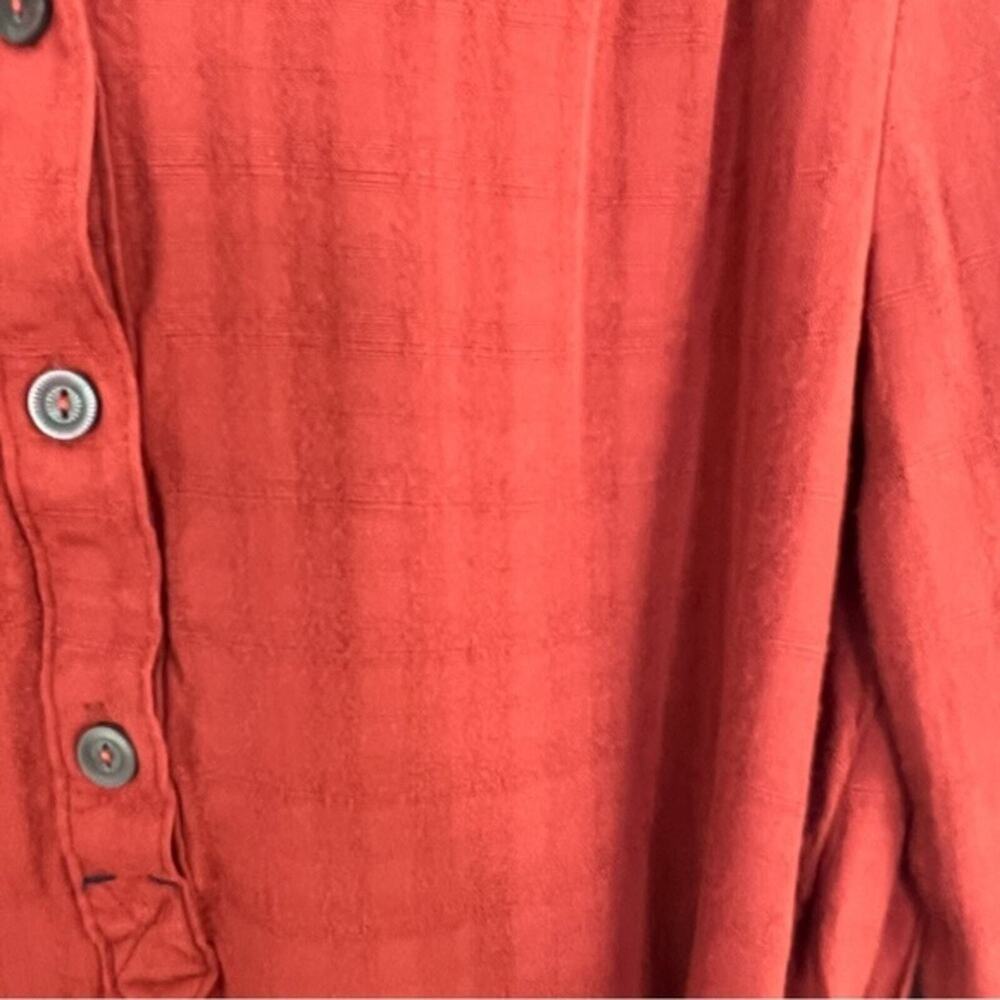 Anthropologie Rust Red Button-Front Mini Dress - Picture 10 of 16